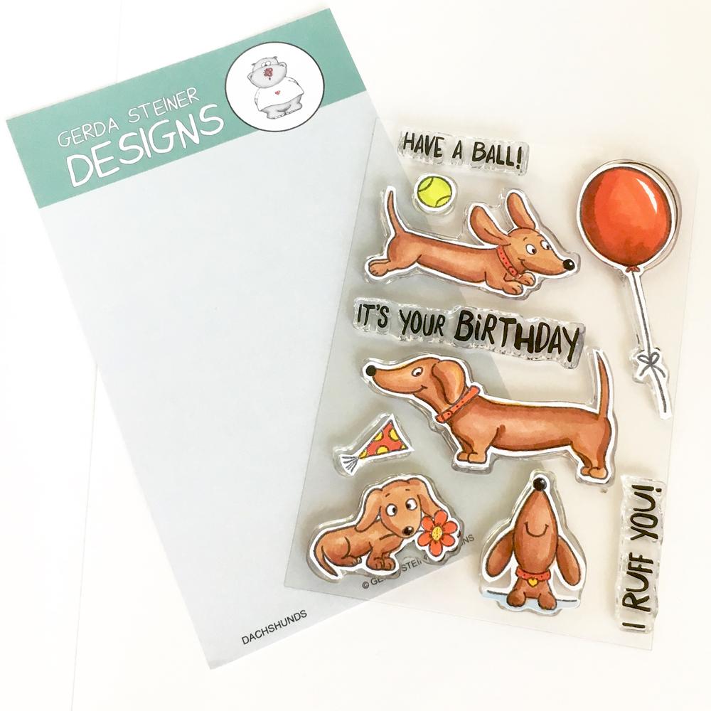 Gerda Steiner - Dachshunds 4x6 Clear Stamp Set