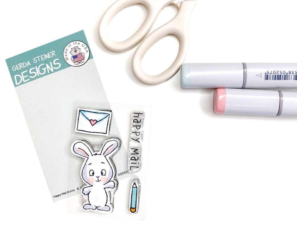 Gerda Steiner - Happy Mail Bunny - 2x3 Clear Stamp