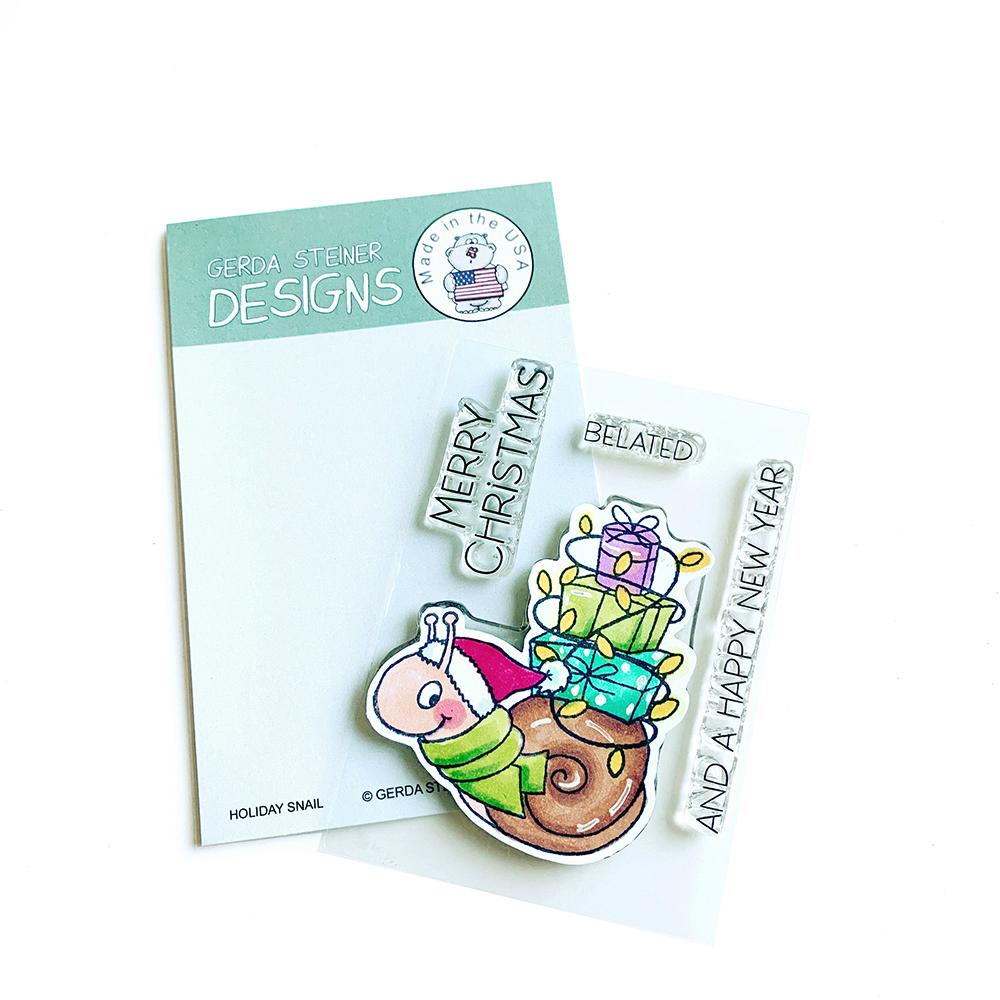 Gerda Steiner - Holiday Snail 3x4 Clear Stamp Set