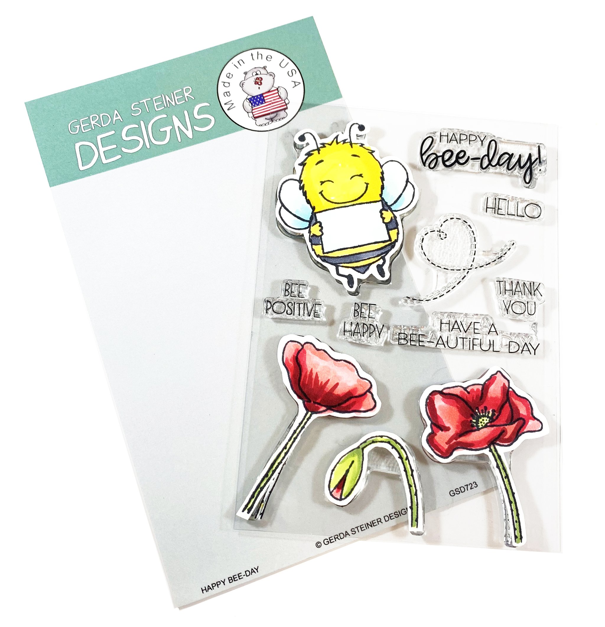 Gerda Steiner - Happy Bee-Day 4x6 Clear Stamp Set
