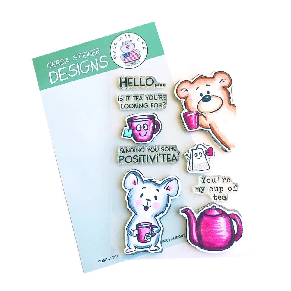 Gerda Steiner - Positivi-Tea 4x6 Clear Stamp Set