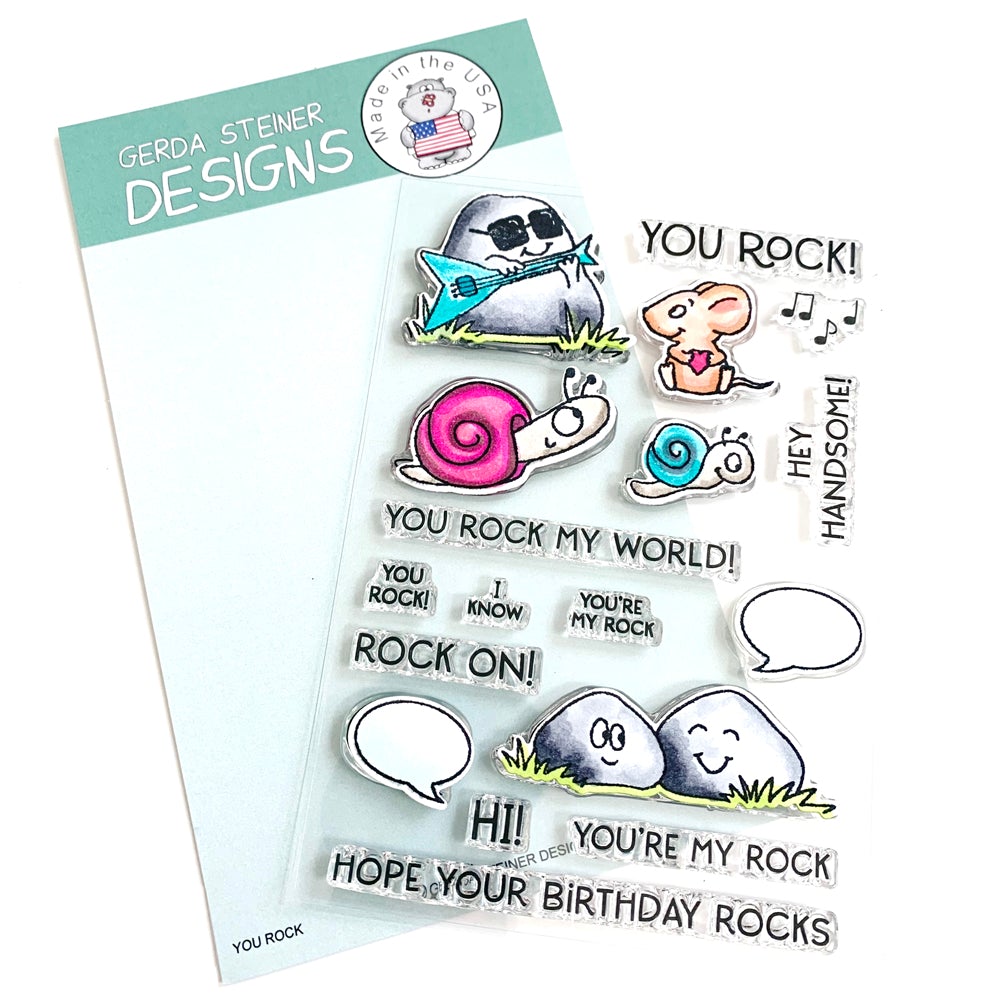 Gerda Steiner - YOU ROCK 4x6 Clear Stamp Set