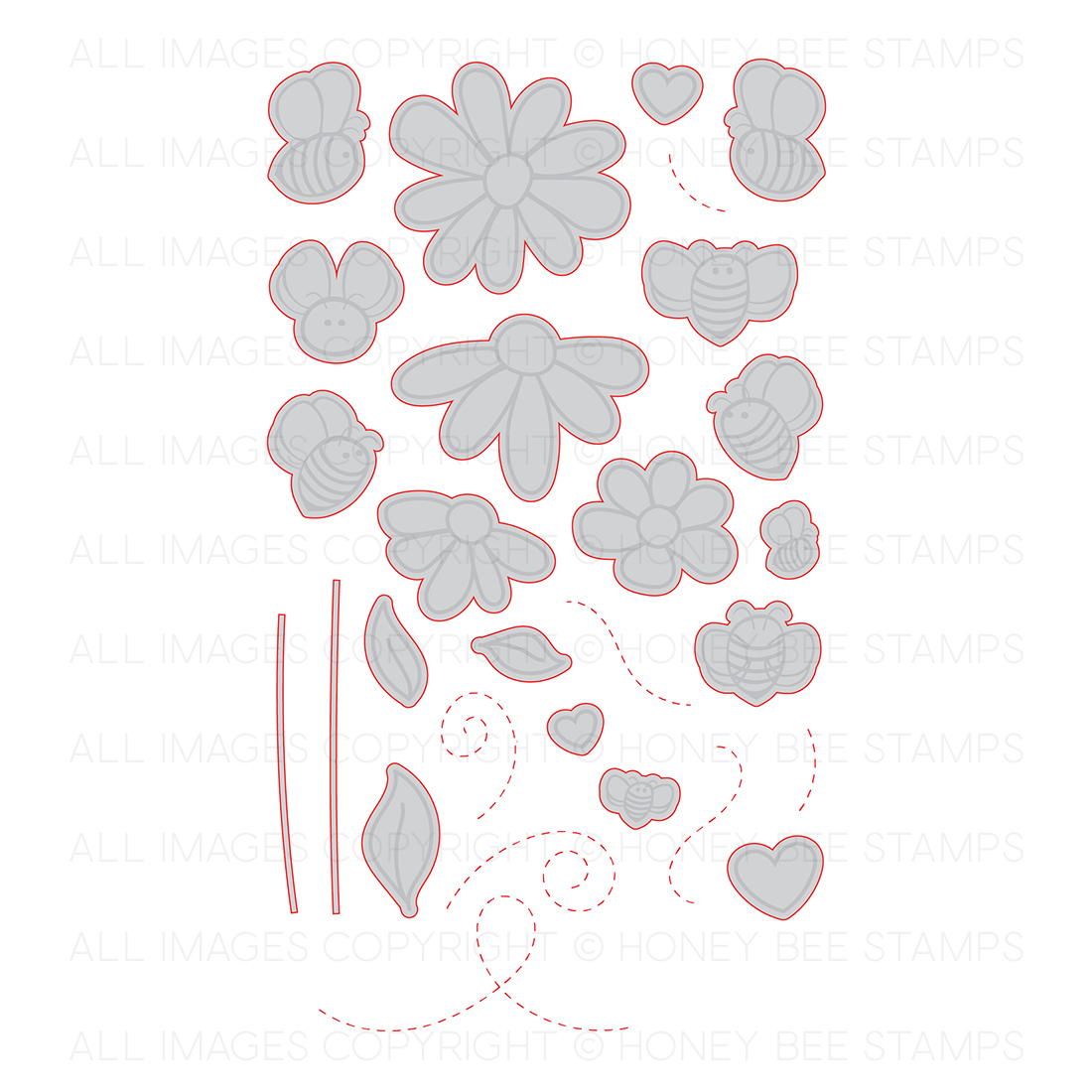 Honey Bee Stamps - Busy Bees | Honey Cuts | Steel Craft Dies