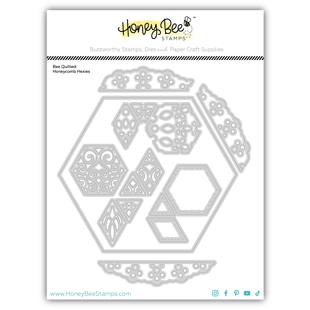 **NEW* - Honey Bee - Bee Quilted: Honeycomb Hexies - Honey Cuts Stand-Alone Dies