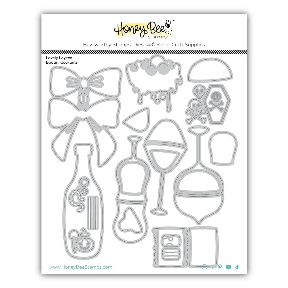 **NEW* - Honey Bee - Lovely Layers: Bootini Cocktails - Honey Cuts Stand-Alone Dies