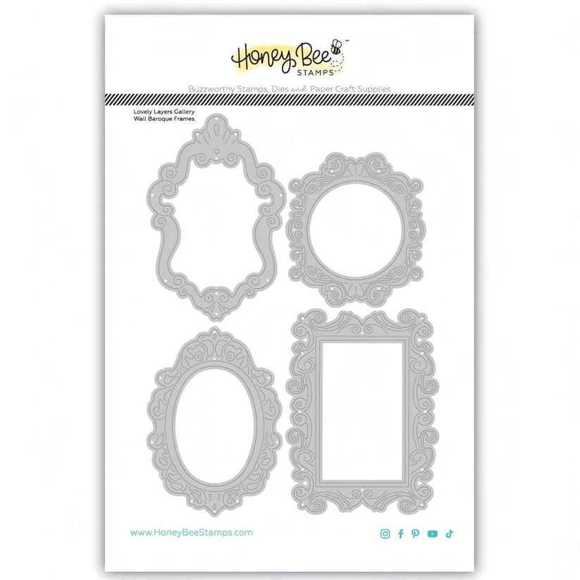 **NEW* - Honey Bee - Lovely Layers: Gallery Wall Baroque Frames - Honey Cuts Stand-Alone Dies