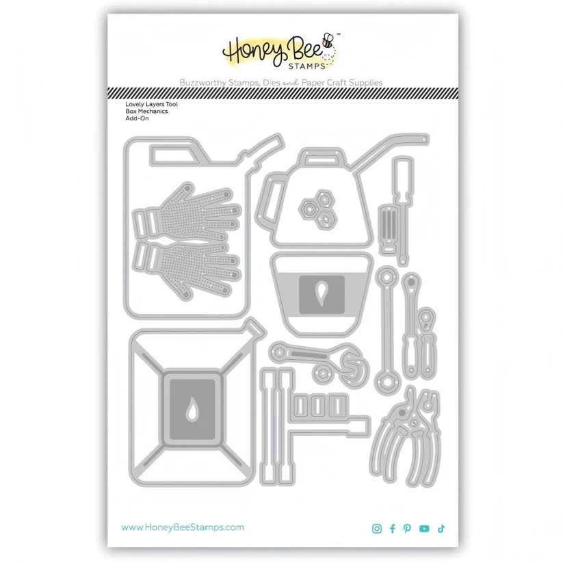 **NEW* - Honey Bee - Lovely Layers: Tool Box Mechanics Add-on - Honey Cuts Stand-Alone Dies