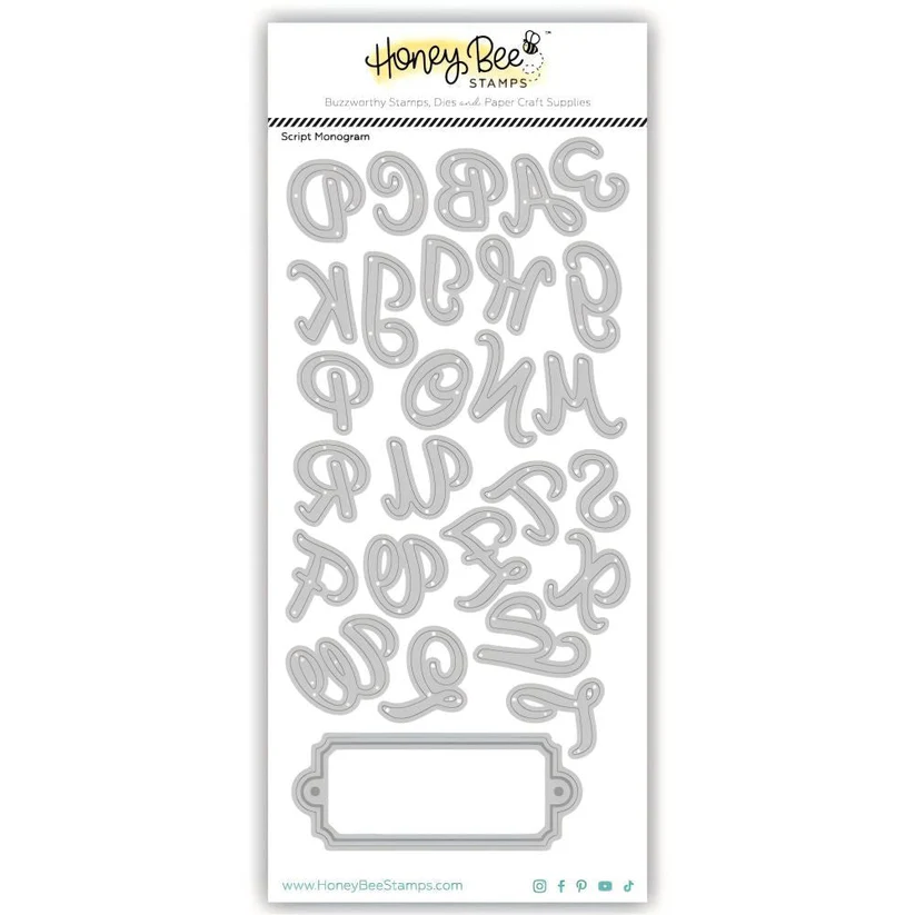 *NEW* - Honey Bee - Script Monogram - Honey Cuts Stand-Alone Dies