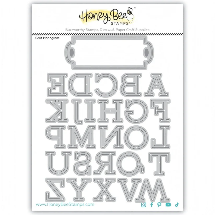 *NEW* - Honey Bee - Serif Monogram - Honey Cuts Stand-Alone Dies
