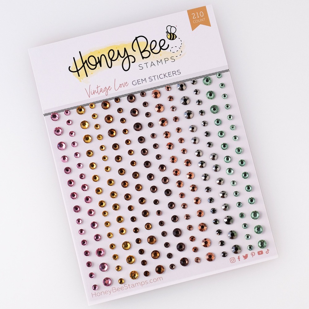 Honey Bee - Vintage Love Gem Stickers - 210 Count 