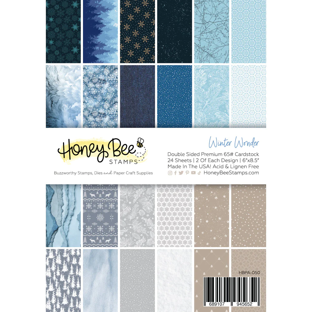 Honey Bee - Winter Wonder Paper Pad 6x8.5 - 24 Double Sided Sheets