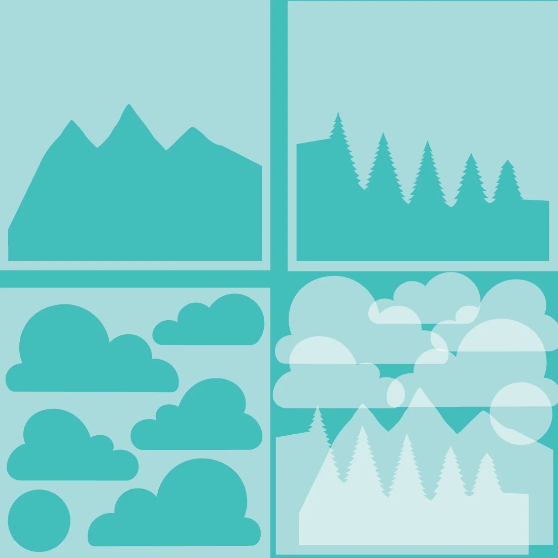 Honey Bee - Mountain Z-Fold | Stencils & Masks | Set of 11