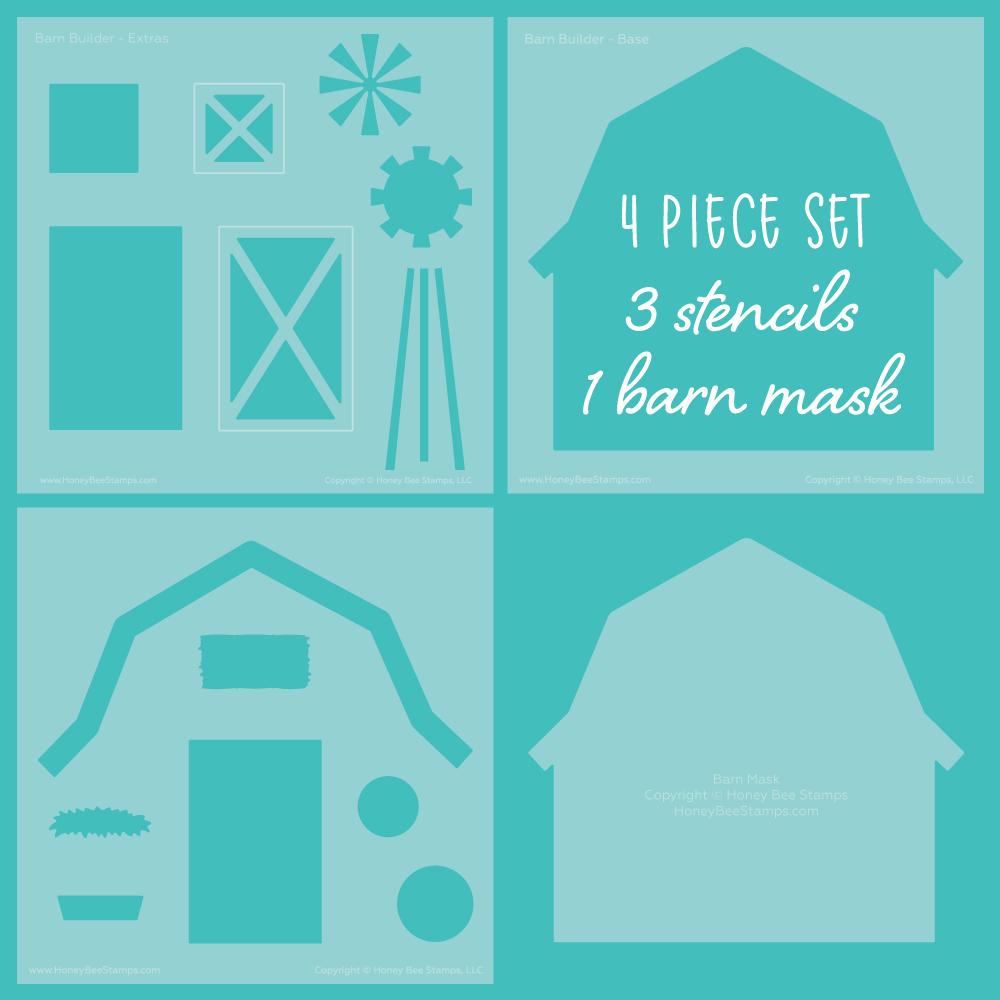 Honey Bee - Barn Builder | Stencils & Mask | Set of 4