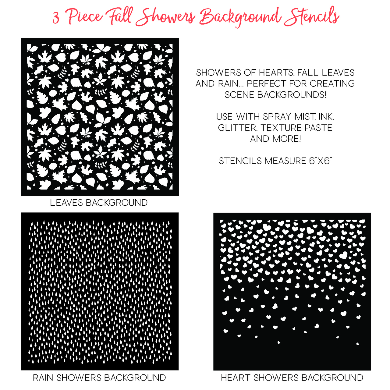 Honey Bee Stamps - Fall Showers Stencils | Set of 3