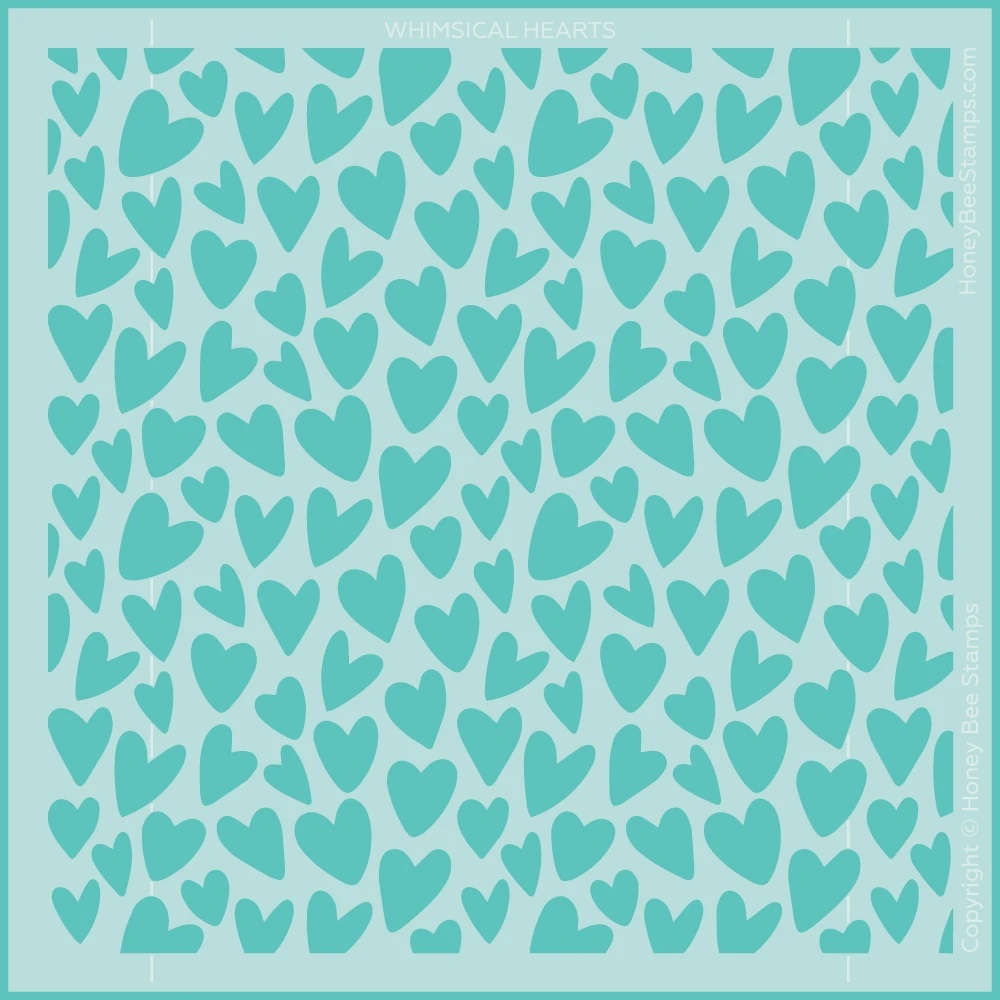 Honey Bee - Whimsical Hearts | Background Stencil