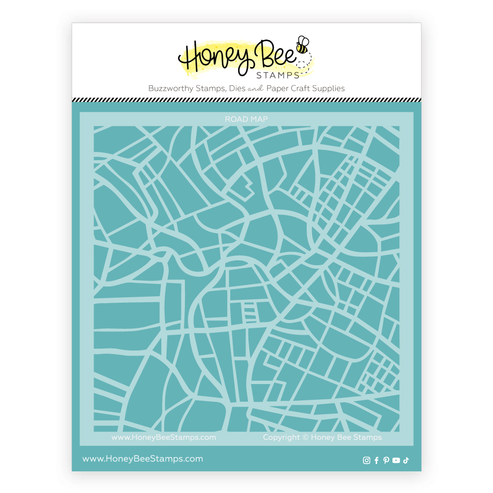 Honey Bee - Road Map - Background 6x6" Stencil