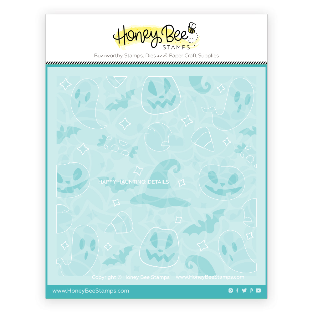 Honey Bee - Happy Haunting - Set of 6 Background Stencil & Dies