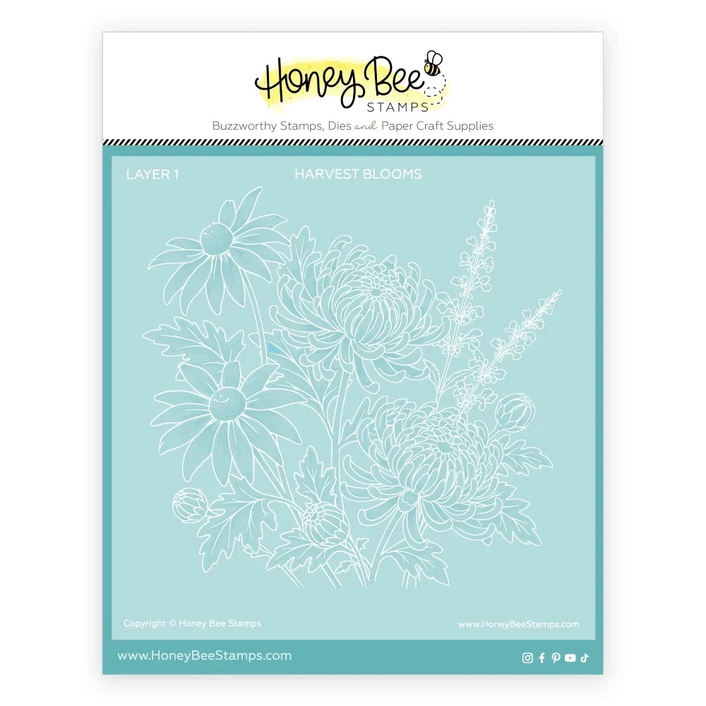 **NEW* - Honey Bee - Harvest Blooms - Set of 7 - 6"x6" Coordinating Stencils