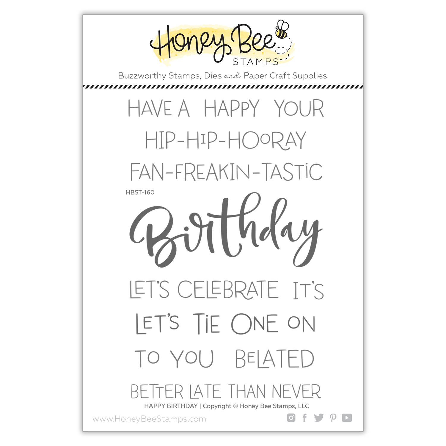 Honey Bee - Happy Birthday | 4x6 Stamp Set