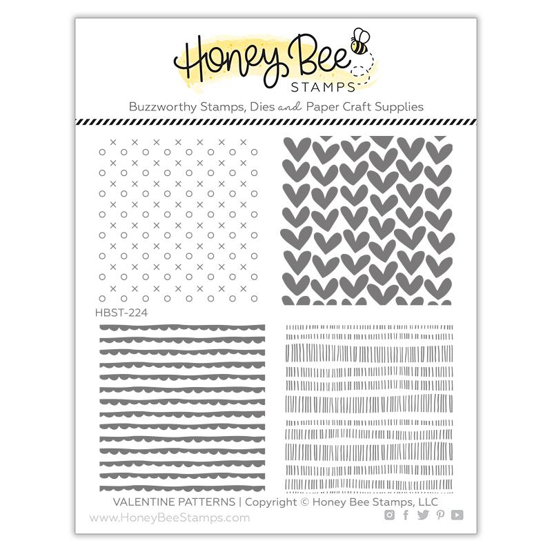 Honey Bee - Valentine Patterns | 4x4 Stamp Set