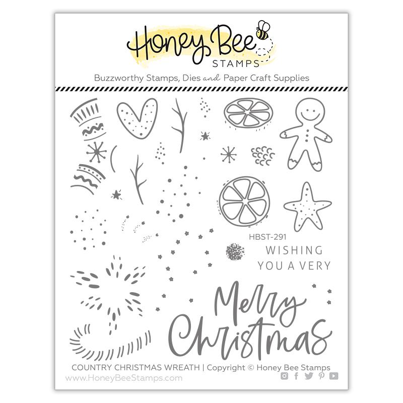Honey Bee - Country Christmas Wreath | 4x4 Stamp Set