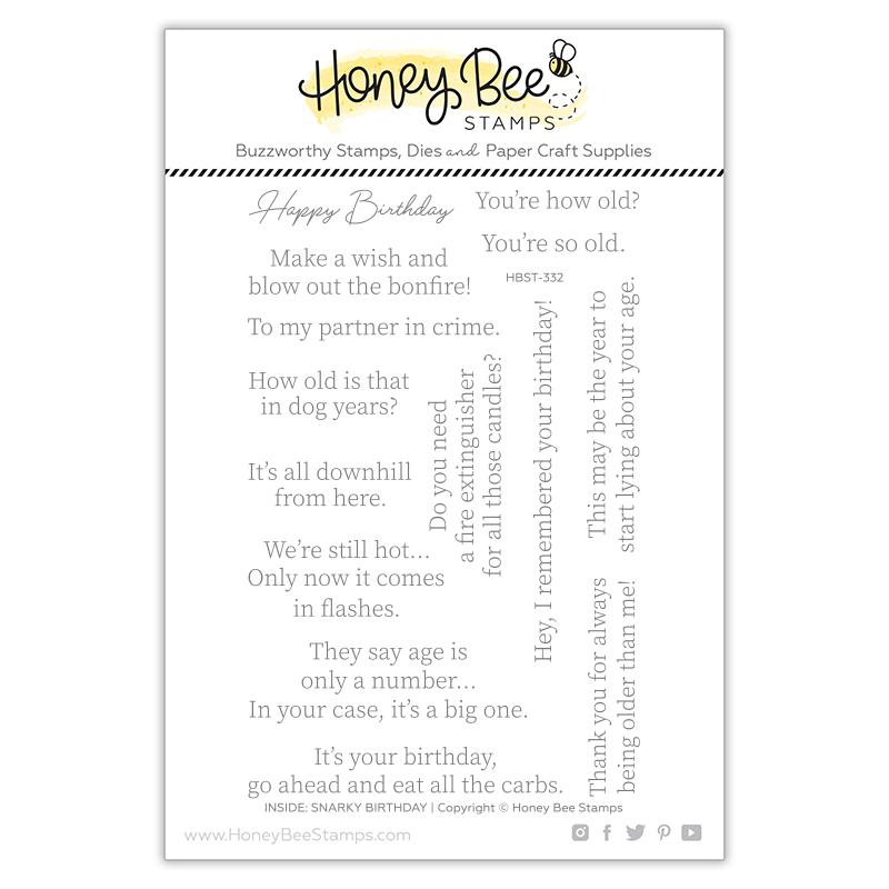 Honey Bee - Inside: Snarky Birthday Sentiments | 4x6 Stamp Set