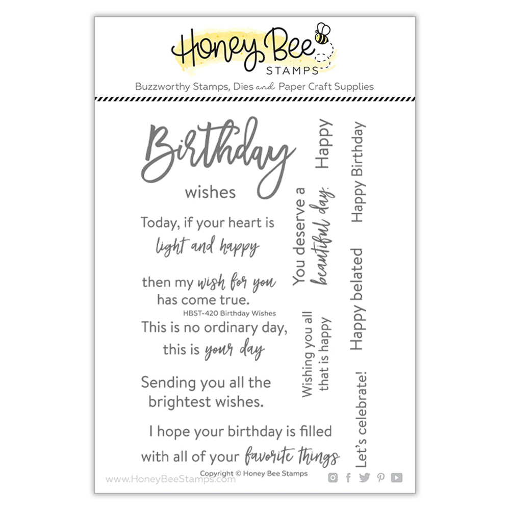 Honey Bee - Birthday Wishes | 4x6 Stamp Set