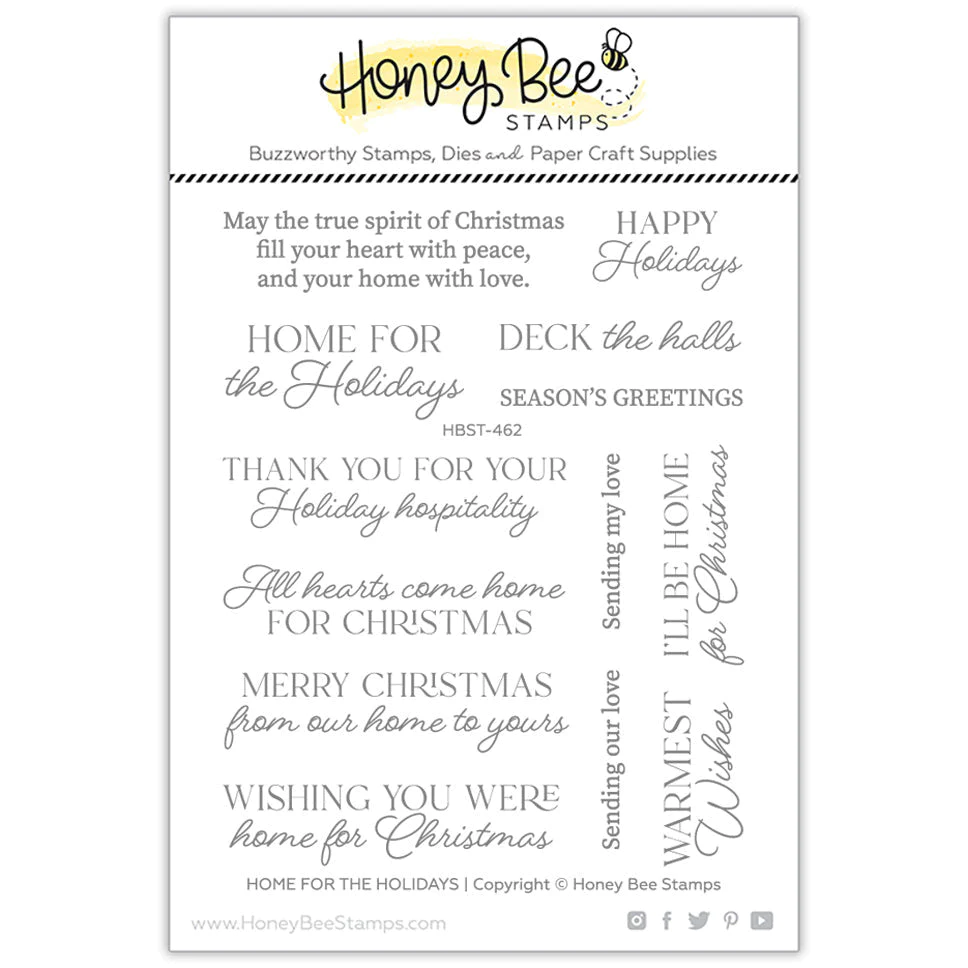 Honey Bee - Home For The Holidays - 4x5 Stamp Set