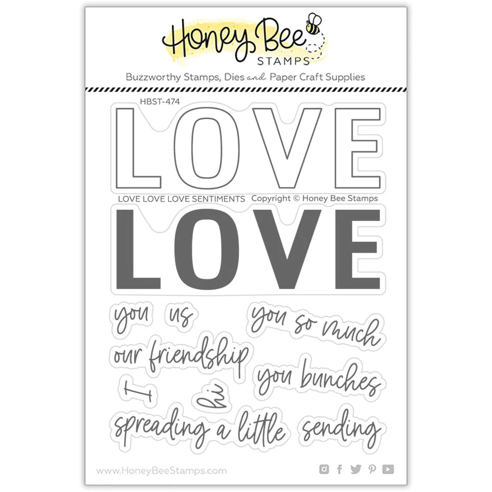 Honey Bee - Love Love Love - 4x5 Stamp Set
