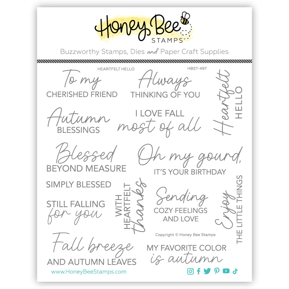 Honey Bee - Heartfelt Hello - 6x6 Stamp Set