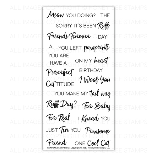 Honey Bee Stamps - Pawsome Sentiments | 4x8 Stamp Set