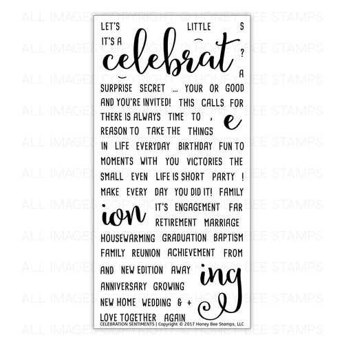 Honey Bee Stamps - Celebration Sentiments | 4x8 Stamp Set