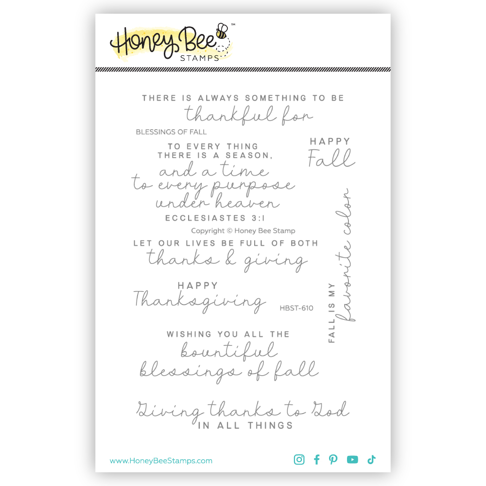 Honey Bee - Blessings Of Fall 4x6 Stamp Set