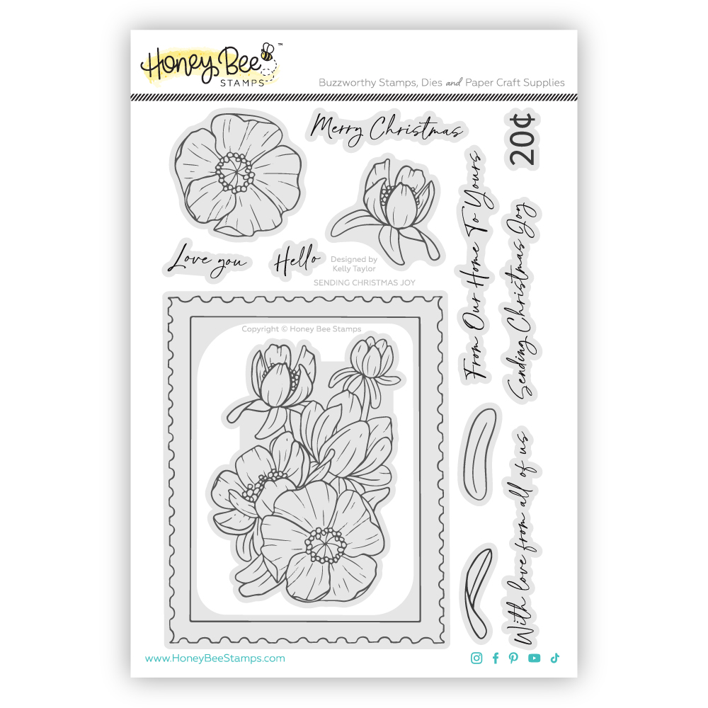 Honey Bee - Sending Christmas Joy 6x8 STAMP AND MATCHING DIE