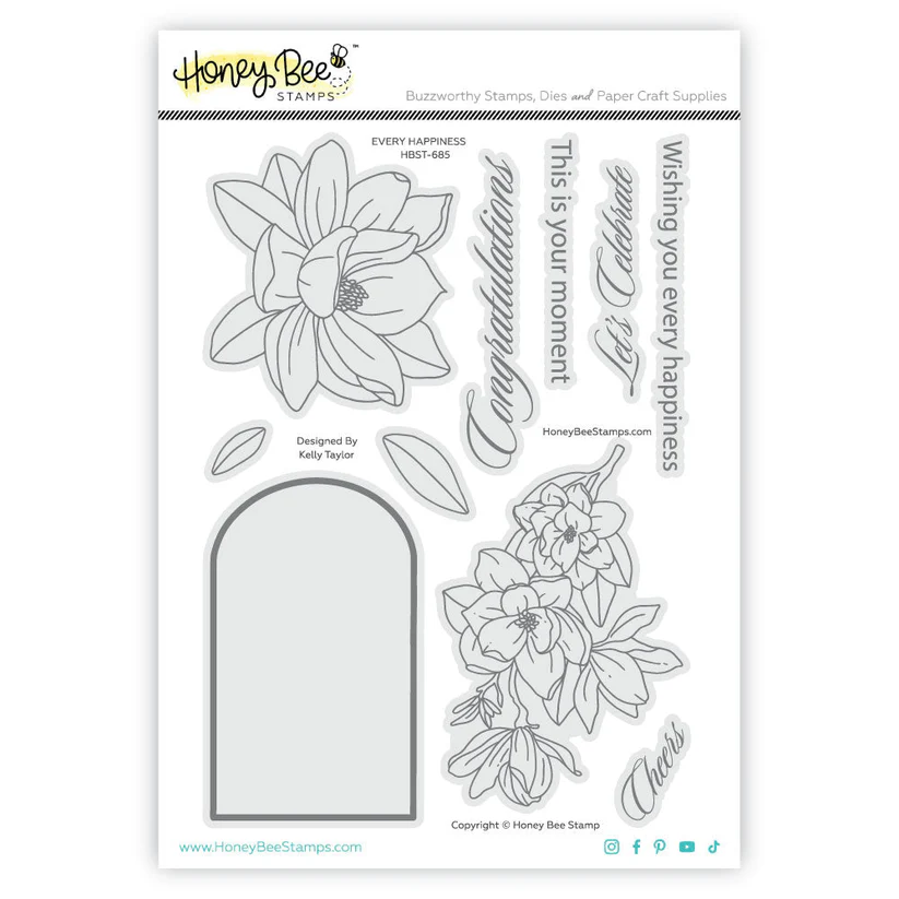 **NEW* - Honey Bee - Every Happiness - 6x8 Photopolymer Stamp Set
