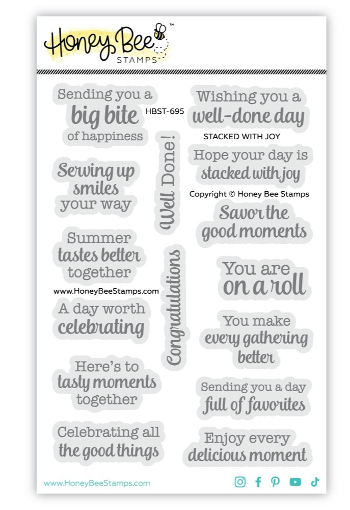 **NEW* - Honey Bee - Stacked With Joy - 4x6 Photopolymer Stamp Set