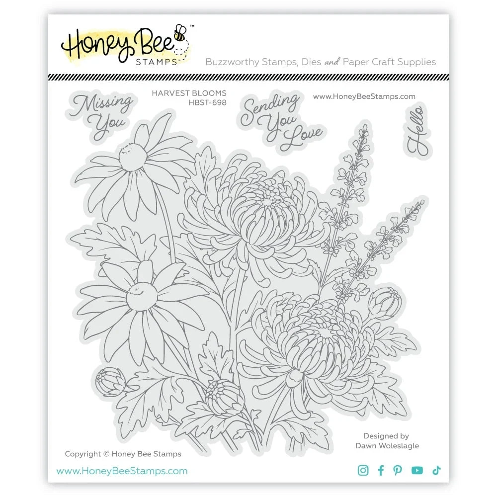 **NEW* - Honey Bee - Harvest Blooms - 6x6 Photopolymer Stamp Set