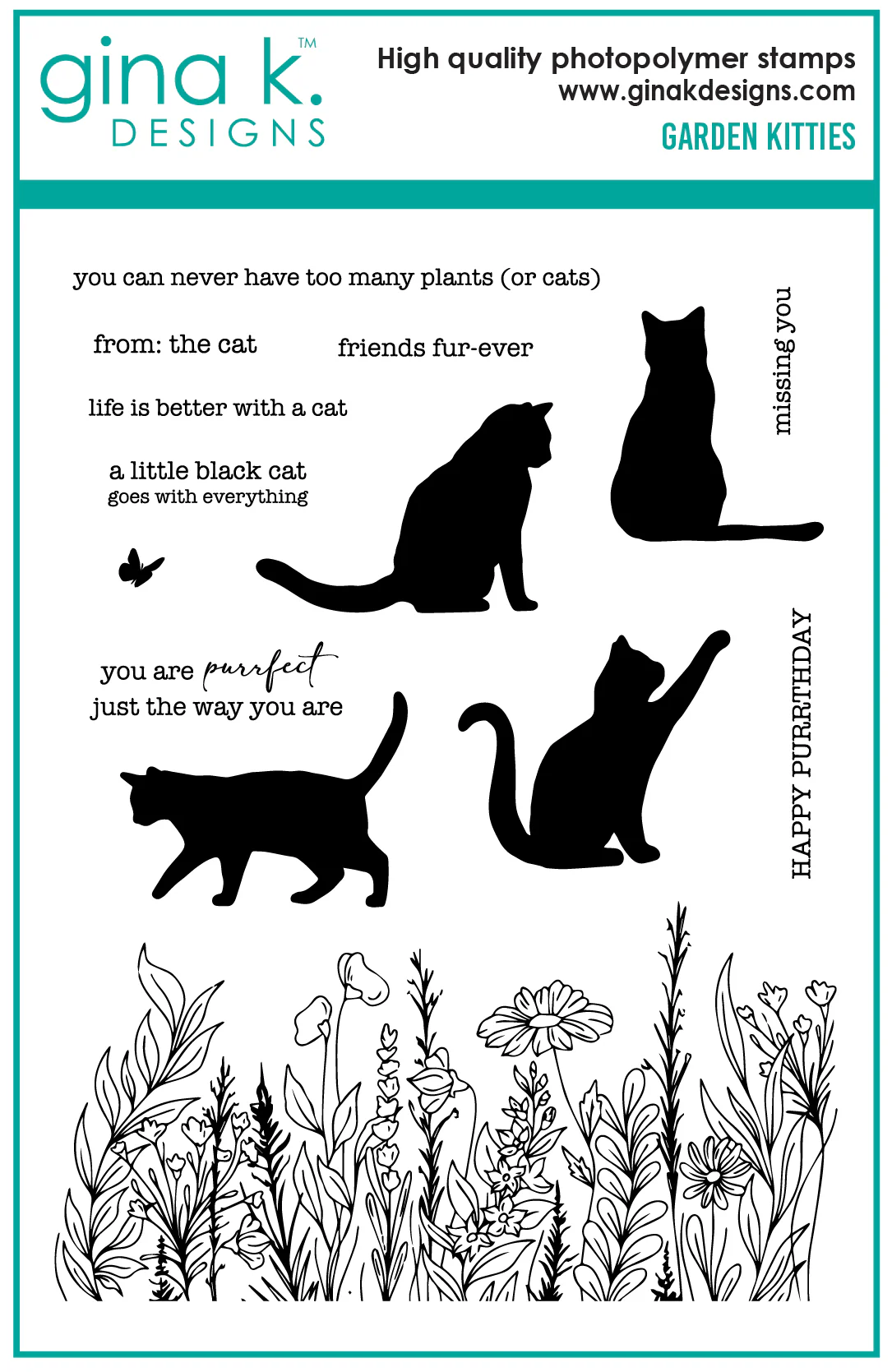 Gina K Designs - Garden Kitties - STAMPS
