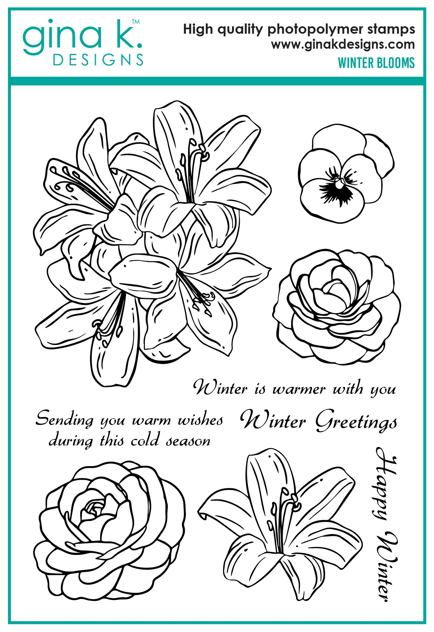 Gina K Designs - Winter Blooms - STAMPS