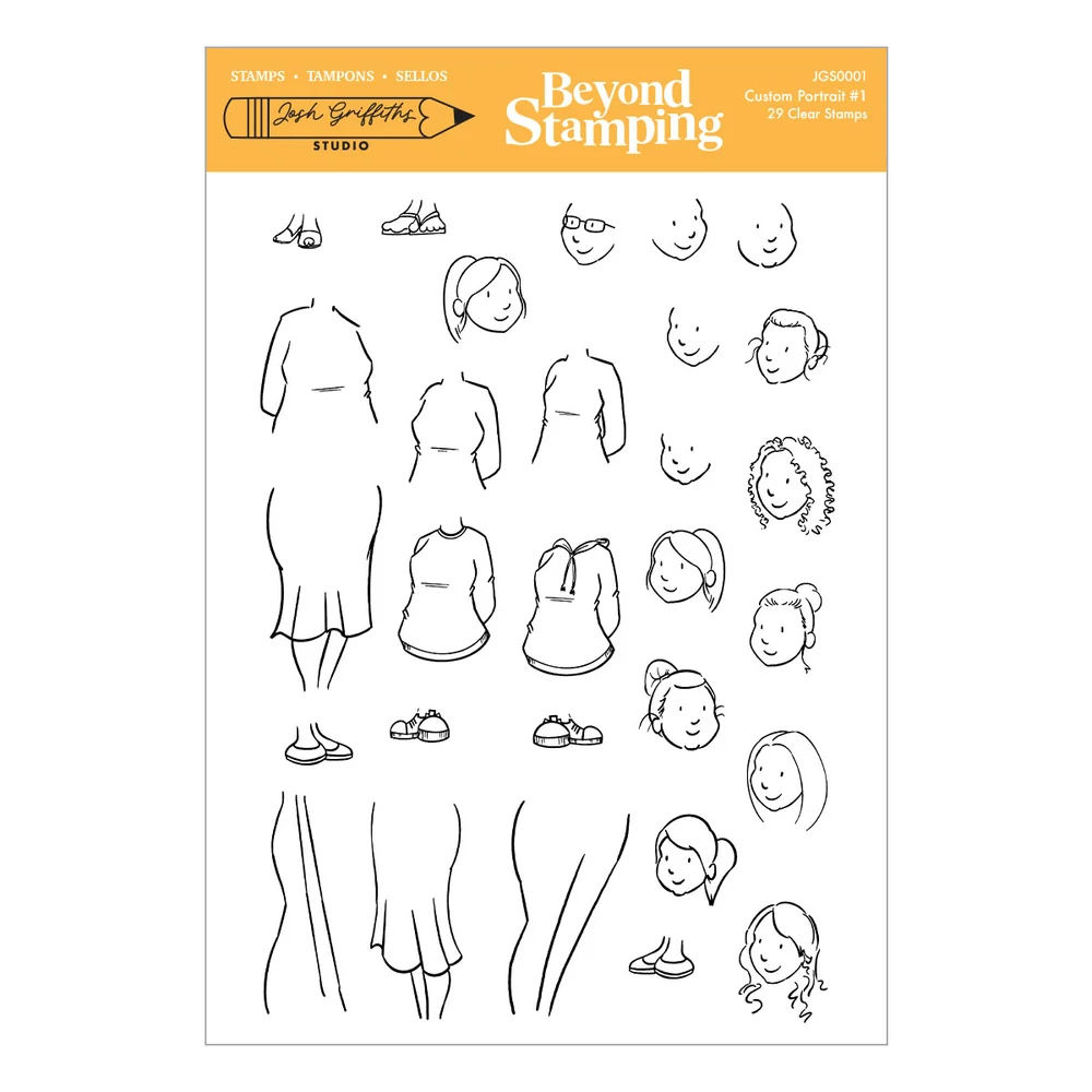 **NEW* - Spellbinders - Beyond Stamping Custom Portrait #1 Clear Stamp Set by Josh Griffiths Studio