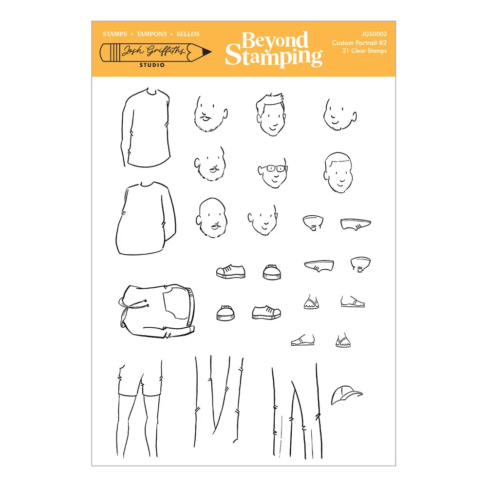 **NEW* - Spellbinders - Beyond Stamping Custom Portrait #2 Clear Stamp Set by Josh Griffiths Studio