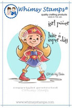 Whimsy Stamps - Super Girl - Krista Heij-Barber