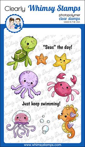Whimsy Stamps - Baby Sea Creatures Clear Stamps