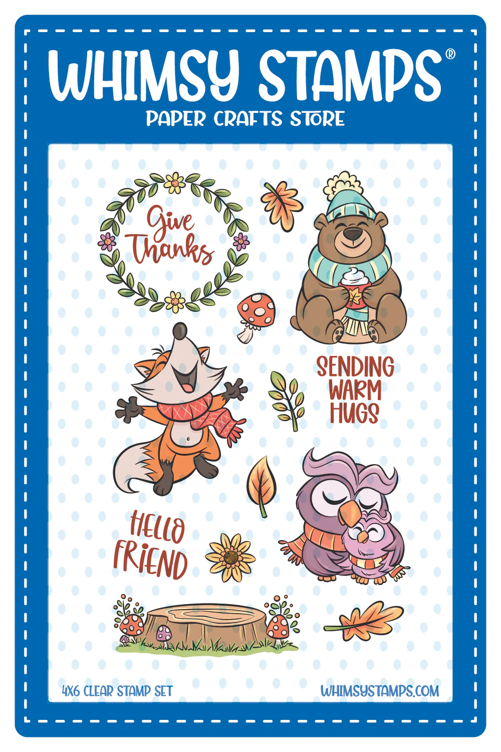 Whimsy Stamps - Warm Hugs in Fall Clear Stamps (8)