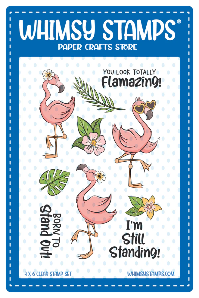 Whimsy Stamps - Flamingo Summer Clear Stamps