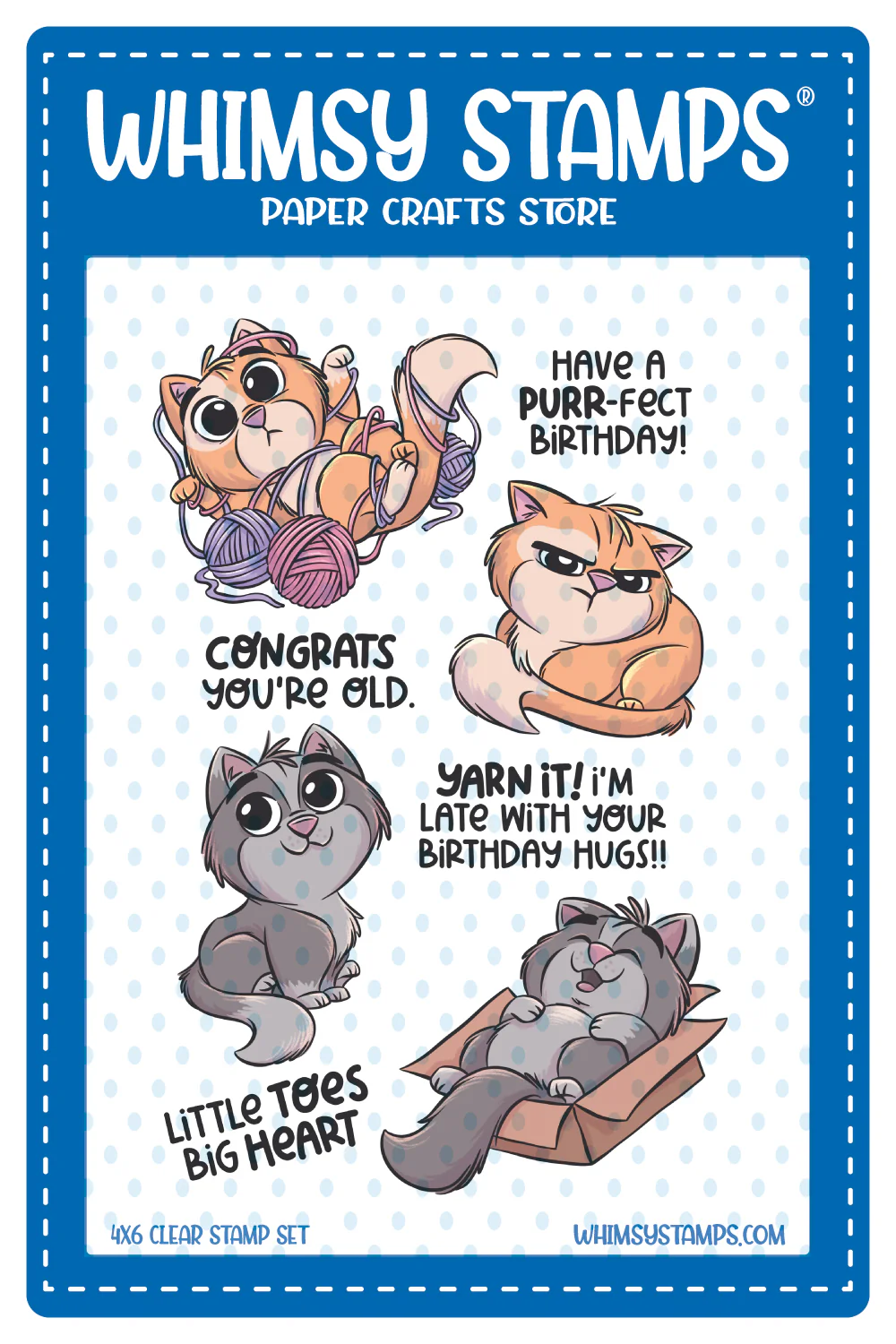 Whimsy Stamps - Little Toes Kitty Clear Stamps