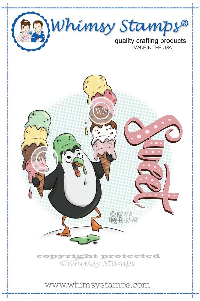 Whimsy Stamps - Ice Cream Penguin