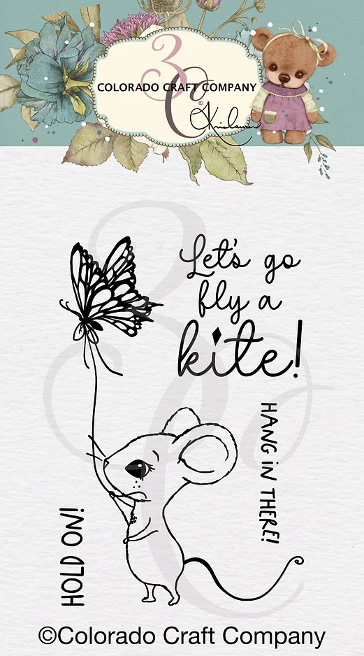 Colorado Craft Company - Kris Lauren~Fly A Kite Mini 2 x 3 Clear Stamps