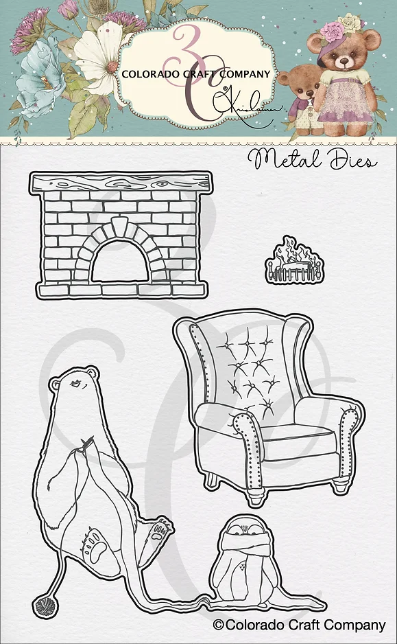 Colorado Craft Company - Kris Lauren~Knitting Bear Dies Metal Dies