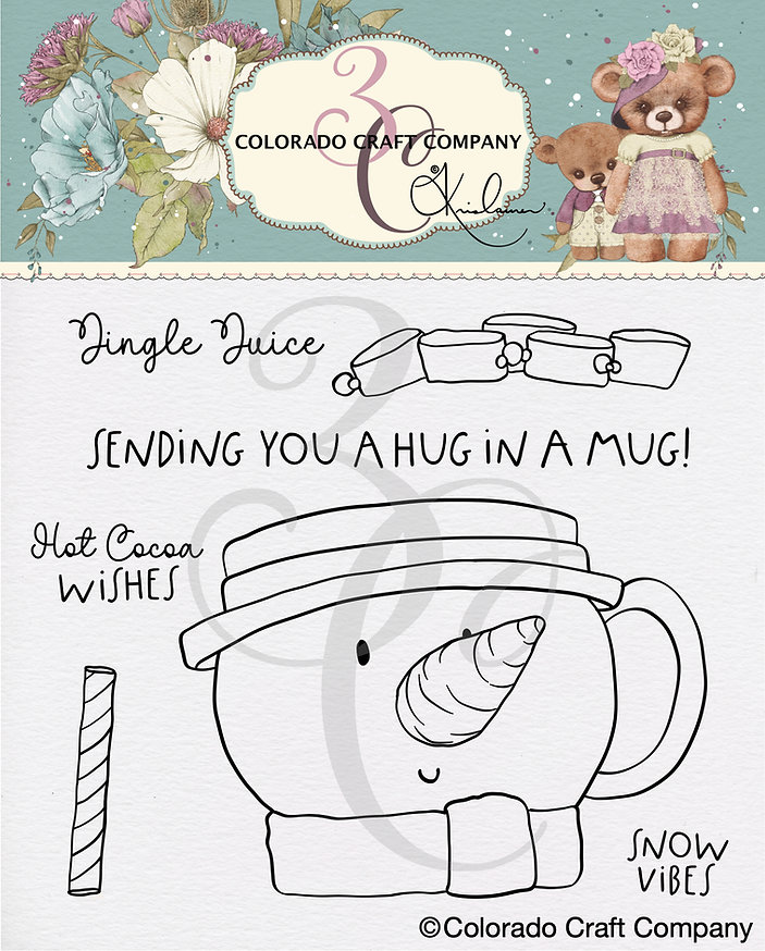Colorado Craft Company - Kris Lauren~Snowman Hug Mug 4 x 4 Clear Stamps